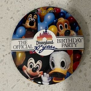 Vintage Disnehland 30th Birthday Party Button